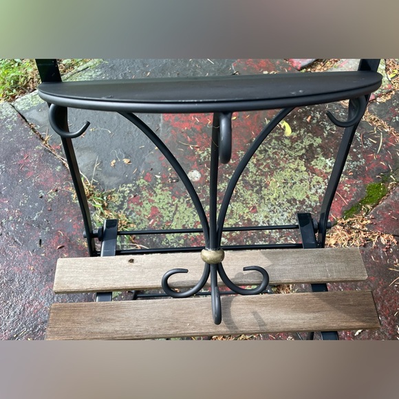 Vintage Ornate Decorative  Half Round Wrought Iron  Wall Shelf - Picture 1 of 5